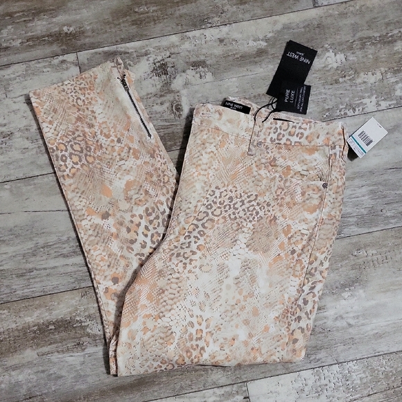 Nine West Sophia High-Rise Skinny Animal Print Crop Jeans - Picture 1 of 16